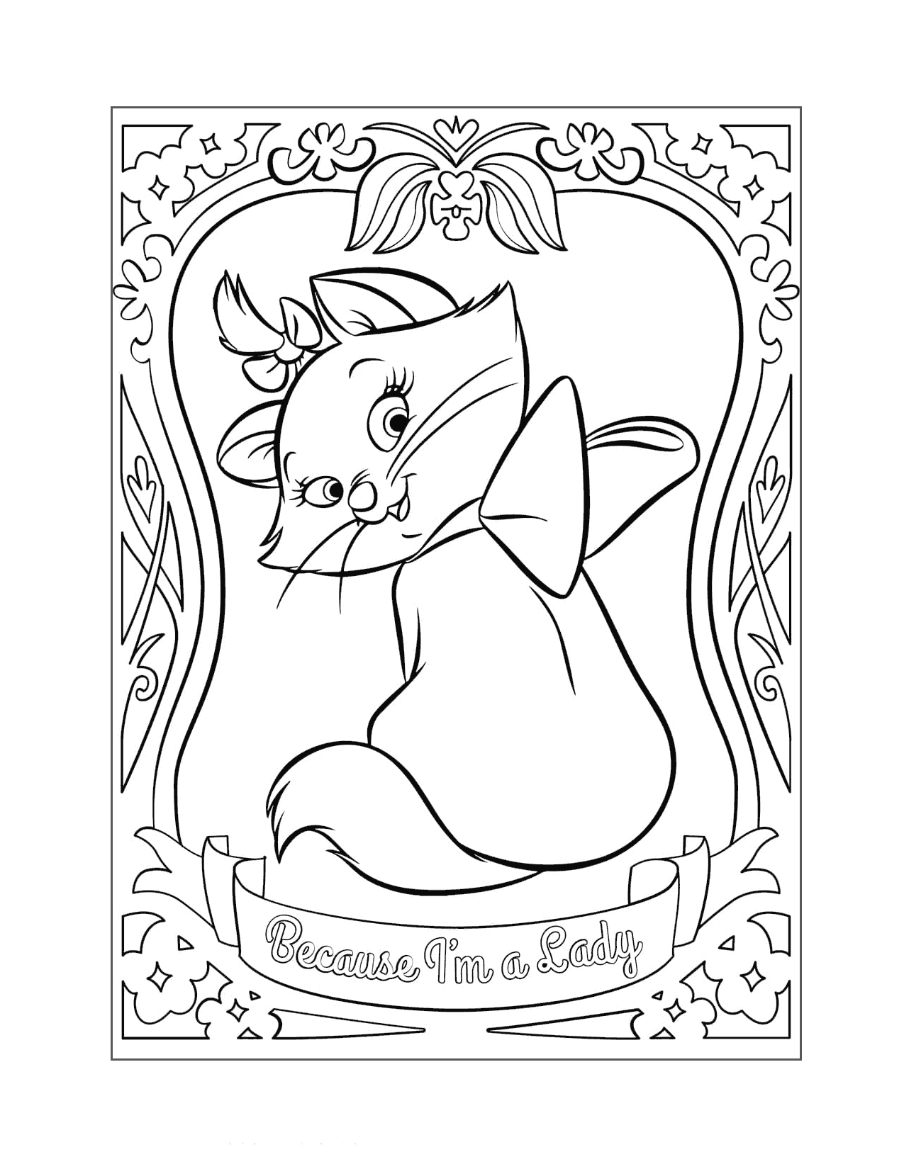 Marie Is A Lady Aristocats Coloring Page