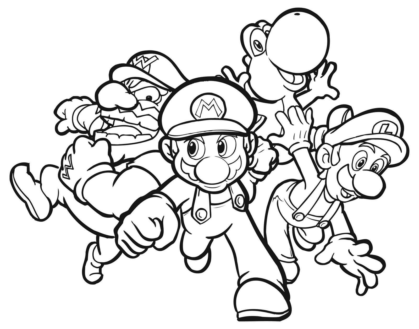 Mario Bros Characters Coloring Pages