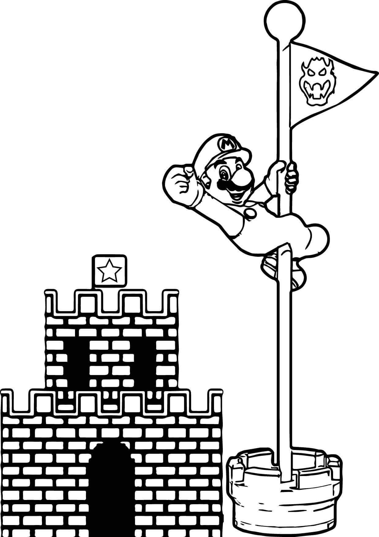 Mario Castle Coloring Page