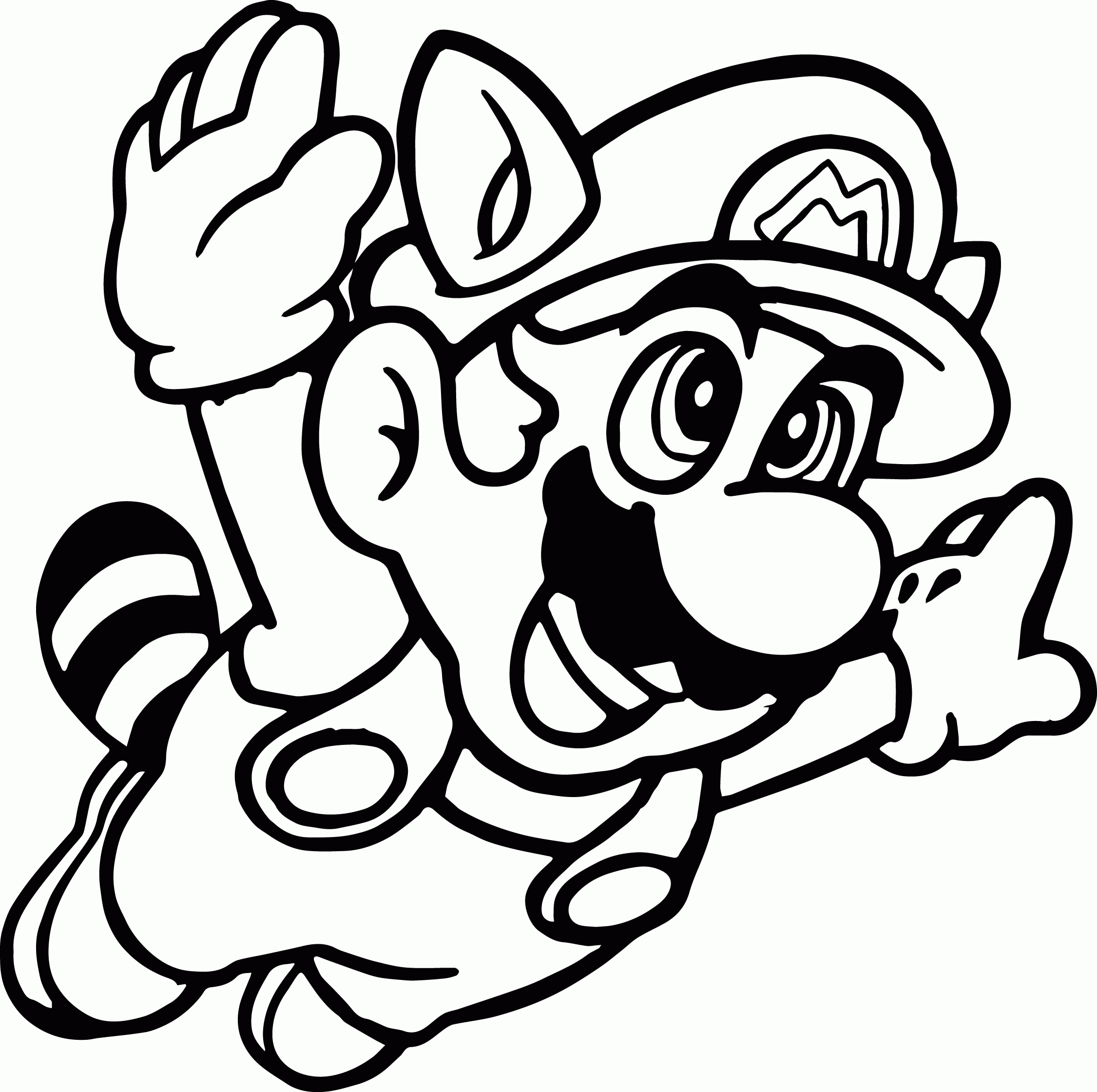 Mario Flying Coloring Page