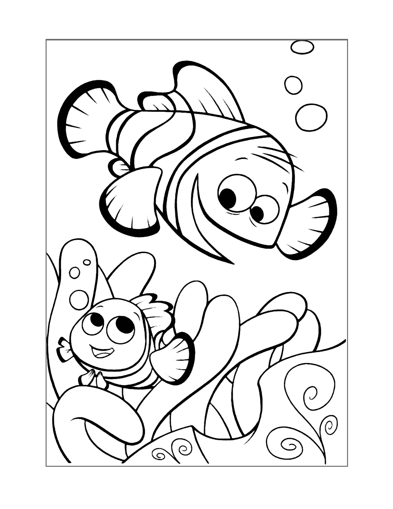Marlin And Nemo Coloring Page