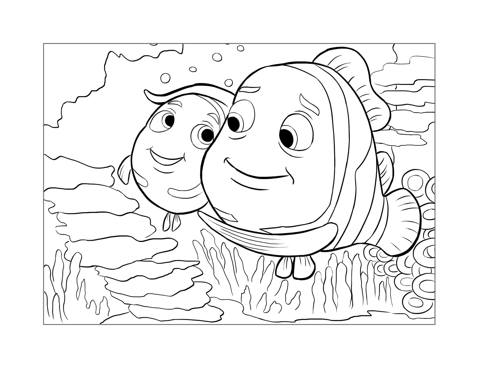 Marlin And Nemo Coloring Page