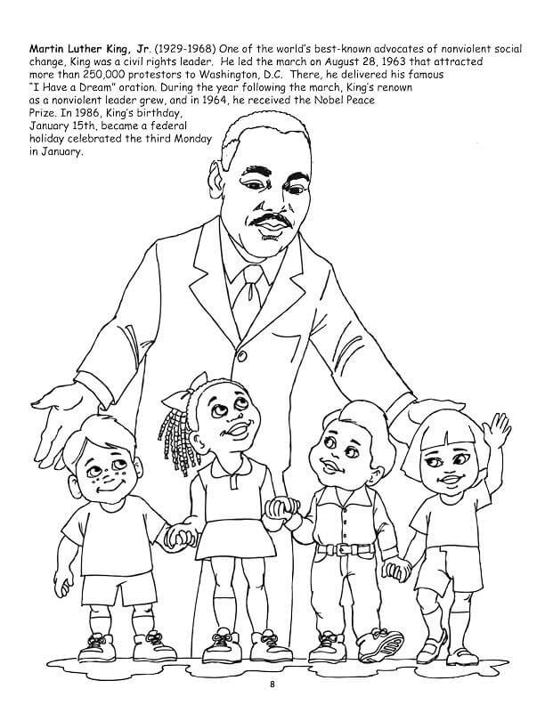 Martin Luther King Jrs Children Coloring Worksheet