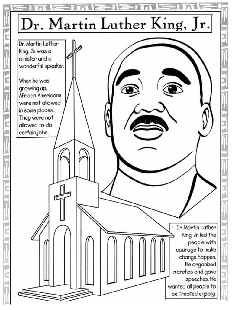 Martin Luther King Jrs Life Coloring Worksheet