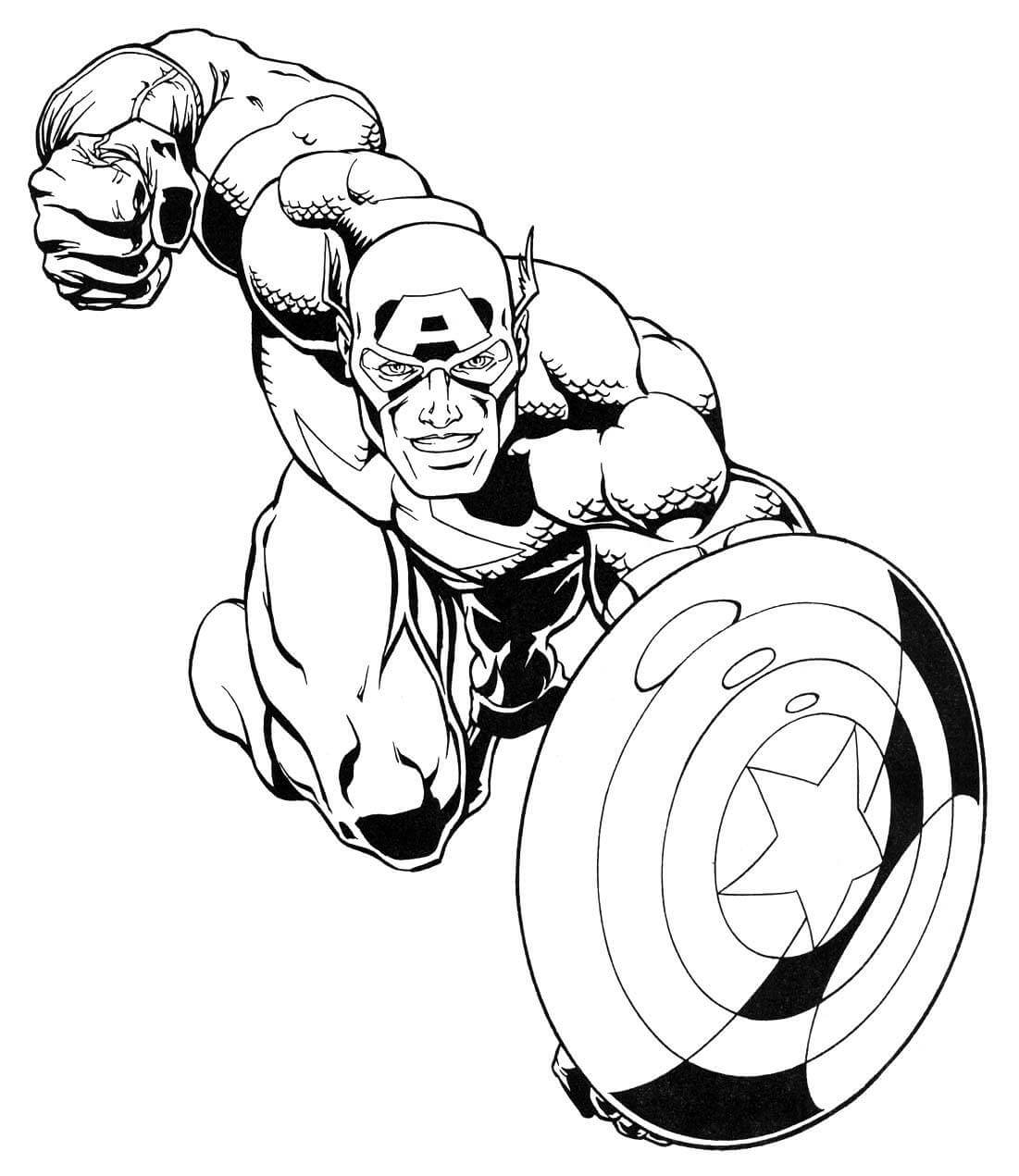 Marvel Comics Avengers Coloring Pages - Captain America