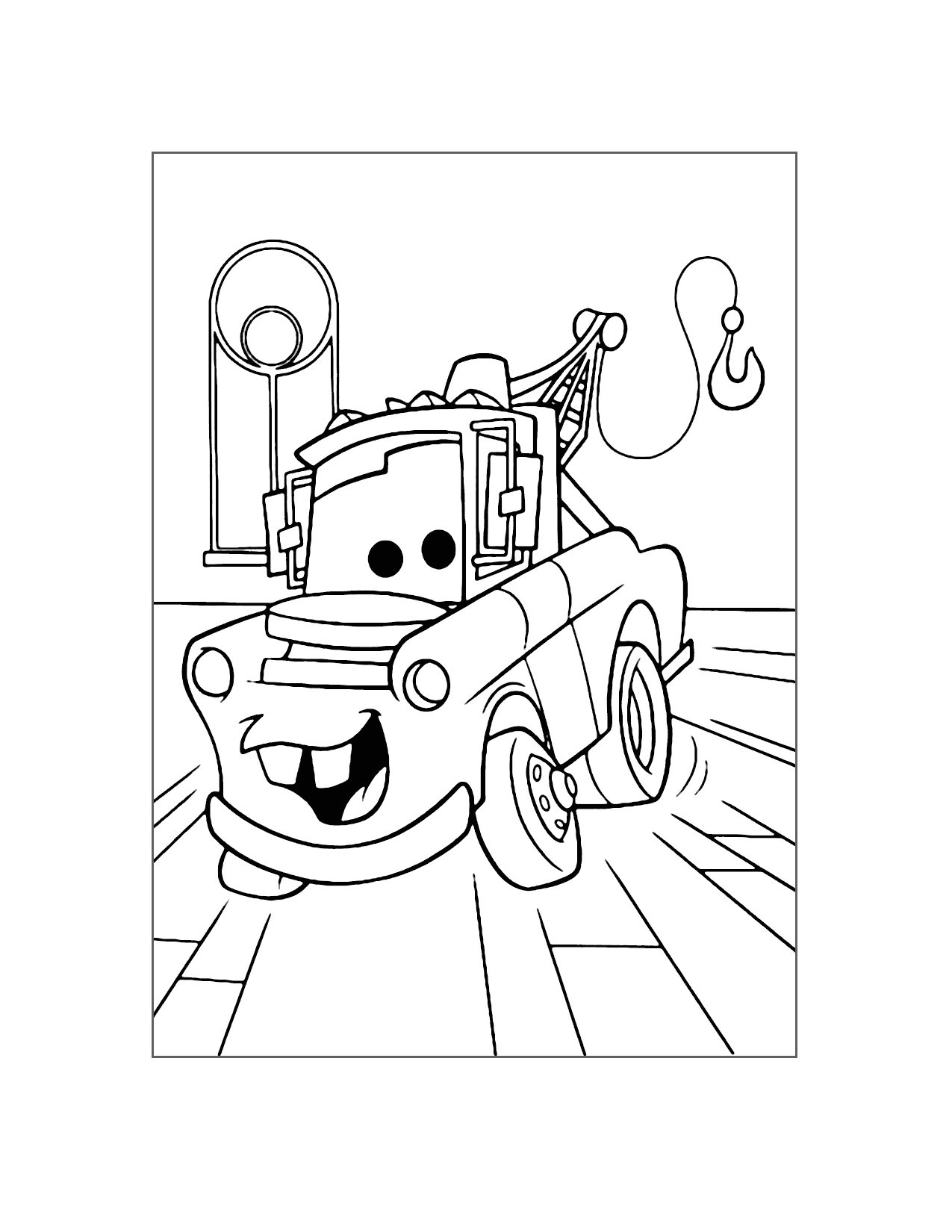 Mater The Tow Truck Cars Coloring Page