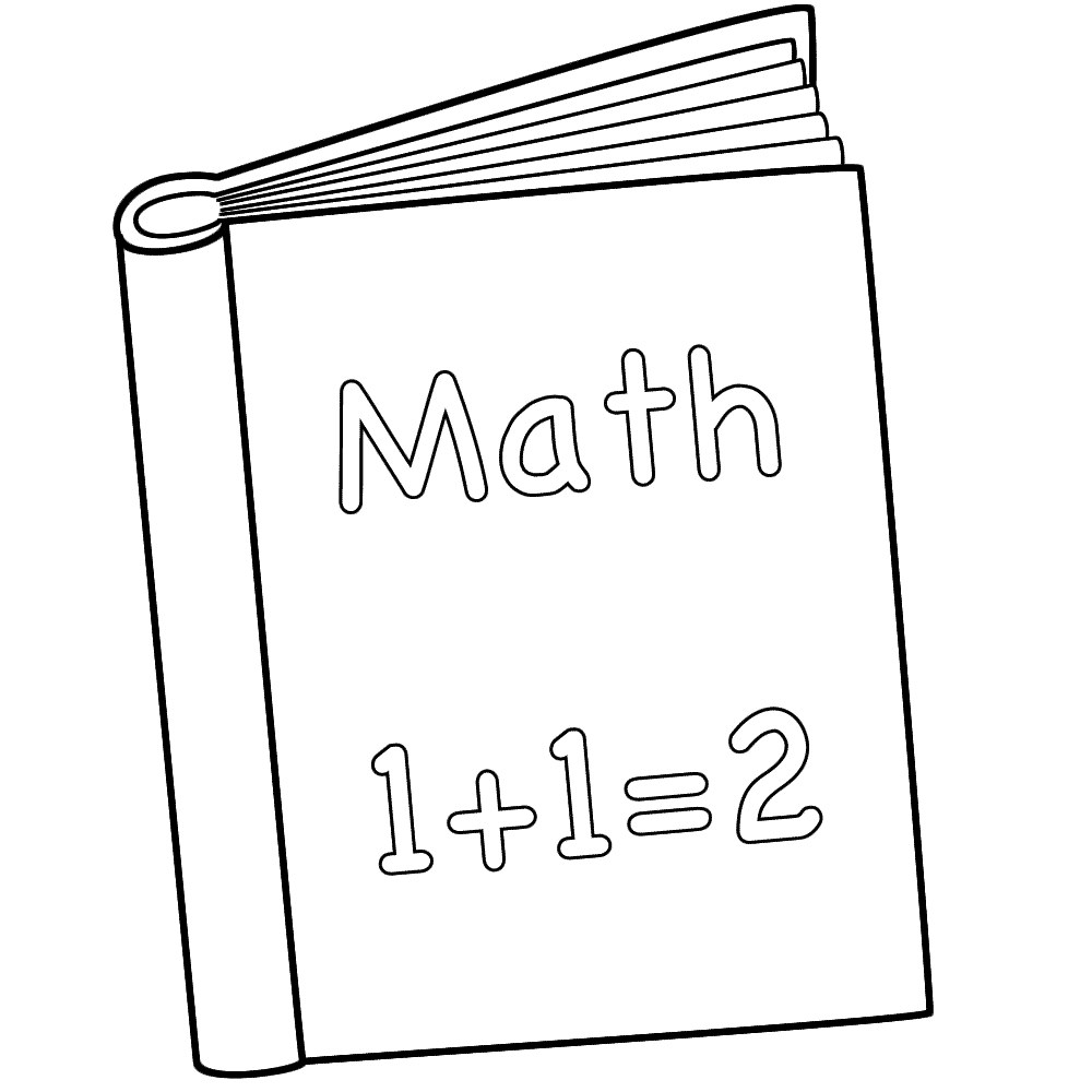 Math Book Coloring Page for Kindergarten