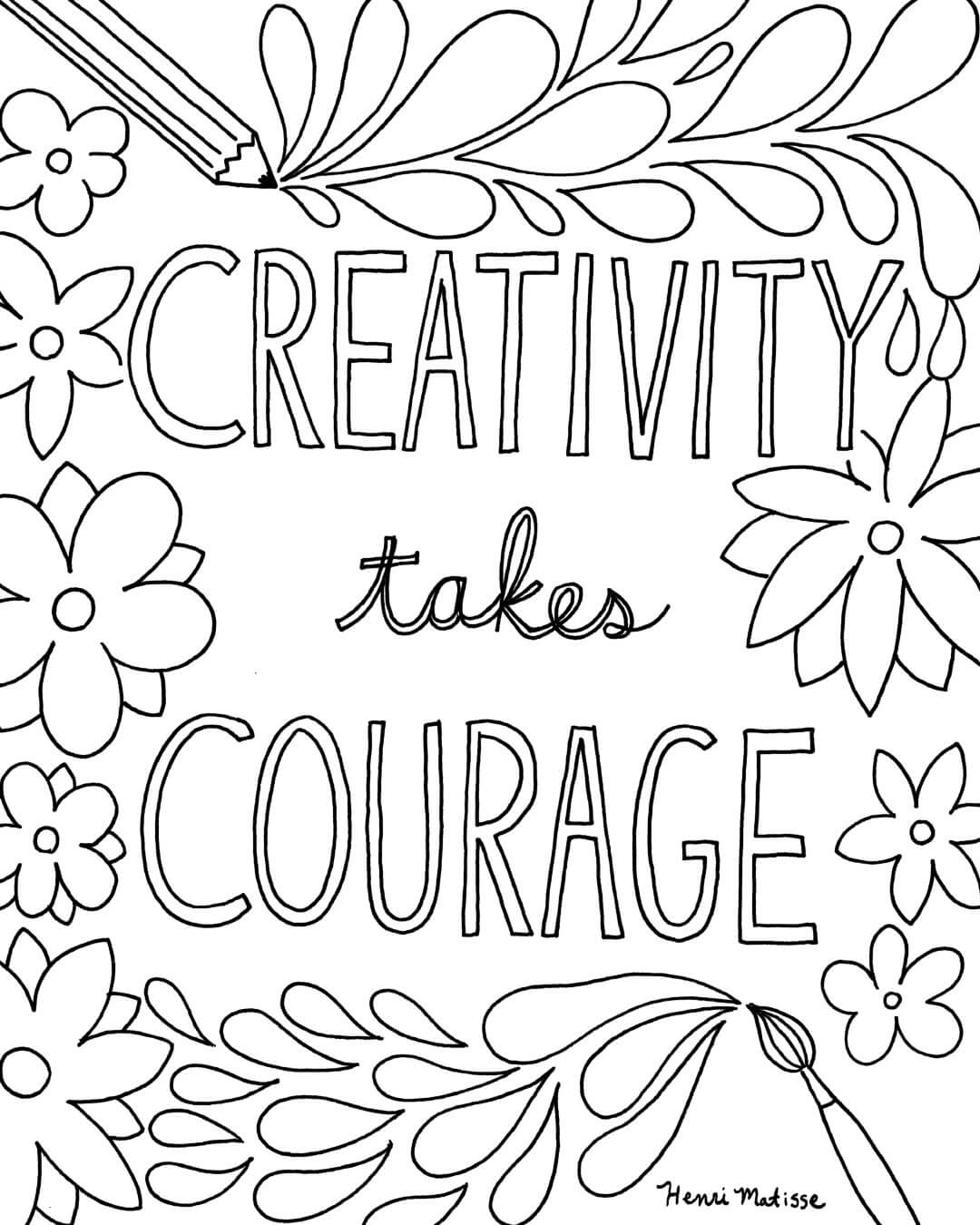 Matisse Quote Coloring Page