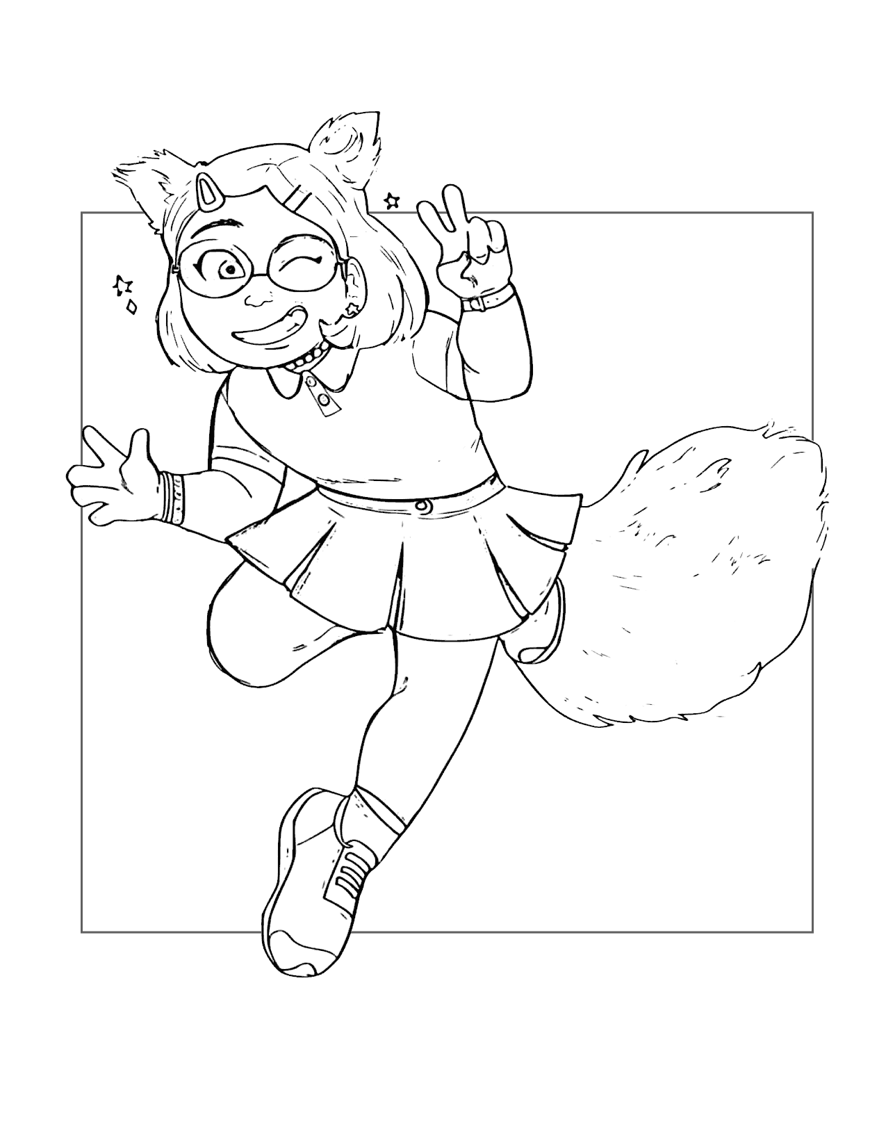 Mei With Panda Tail Coloring Page