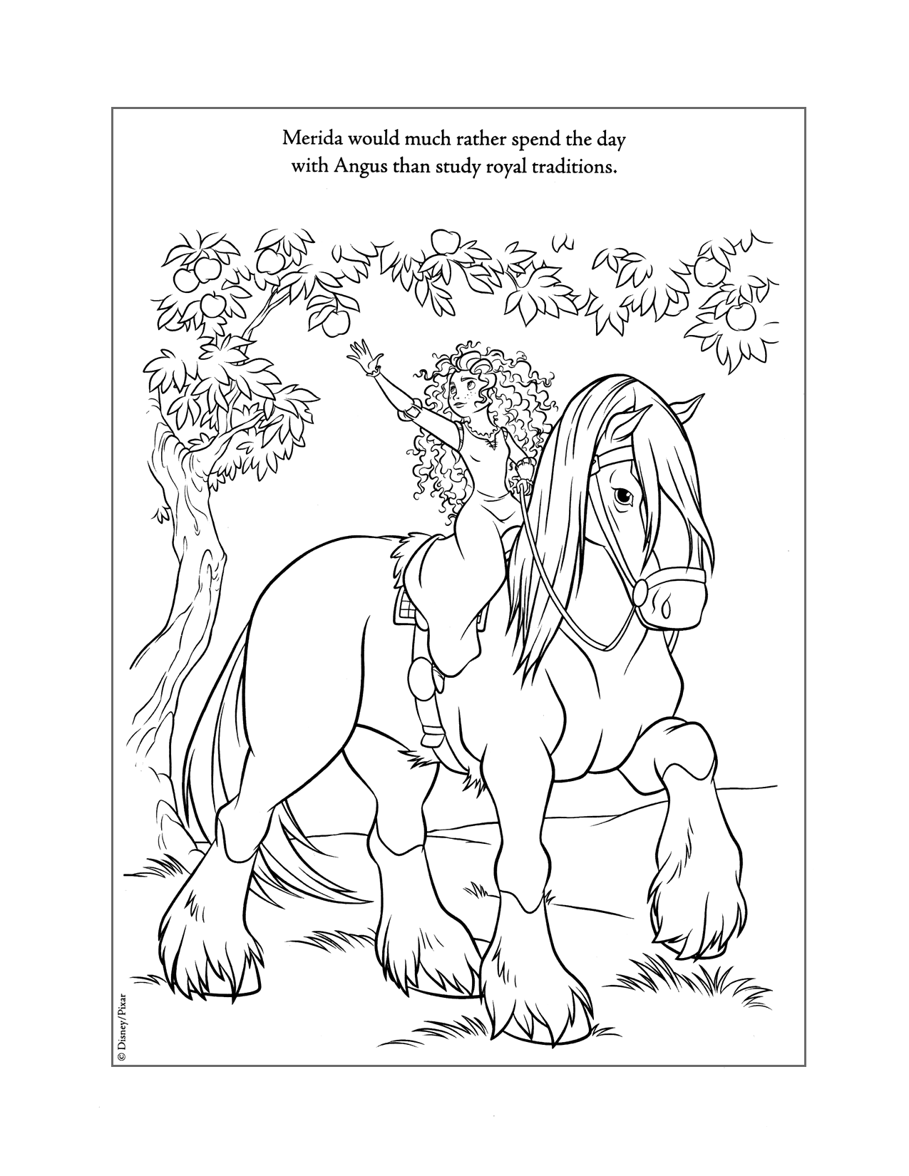 Merida And Angus Brave Coloring Pages