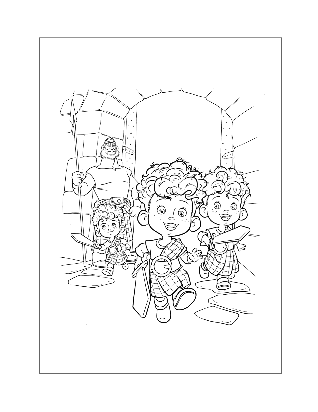 Meridas Brothers Brave Coloring Page