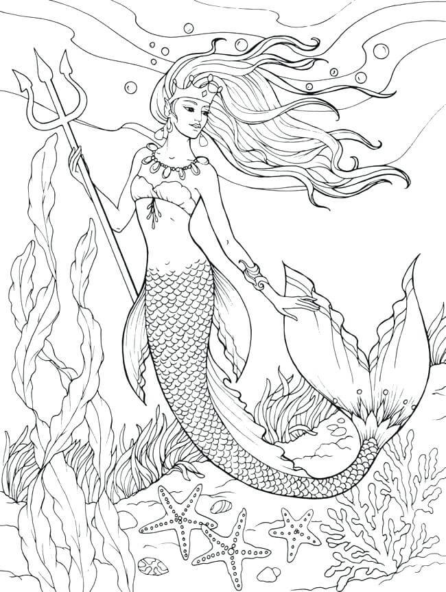 Mermaid Coloring Page Printables