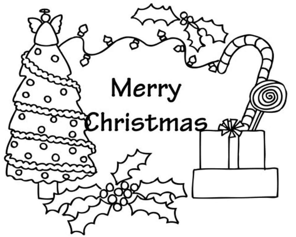 Merry Christmas Candy Cane Coloring Pages