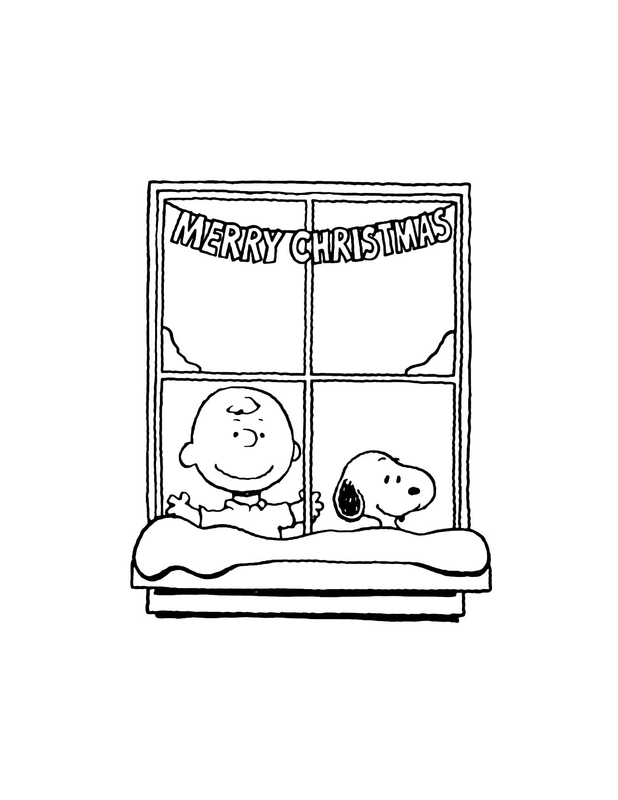 Merry Christmas Charlie Brown Coloring Page