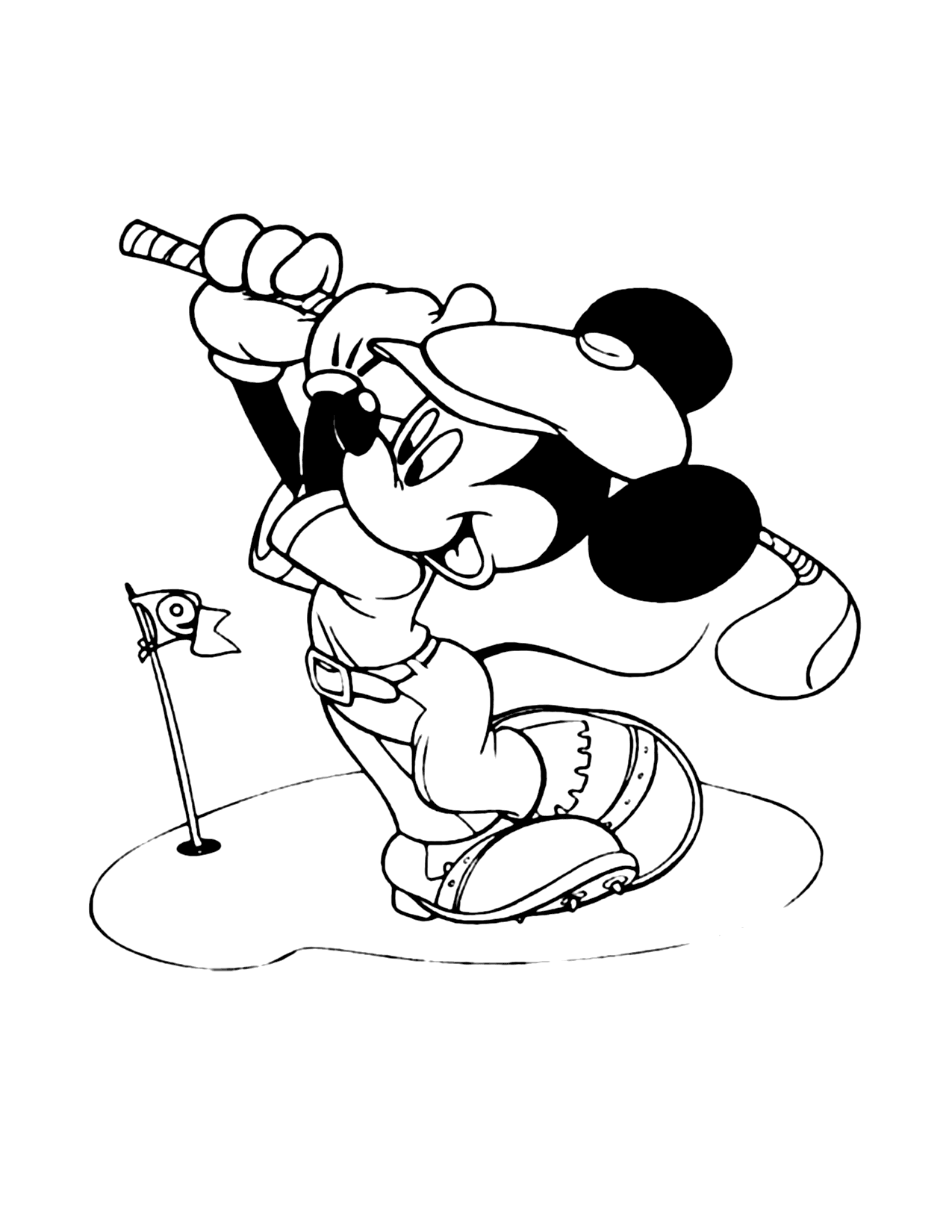 Mickey Mouse Golf Coloring Page