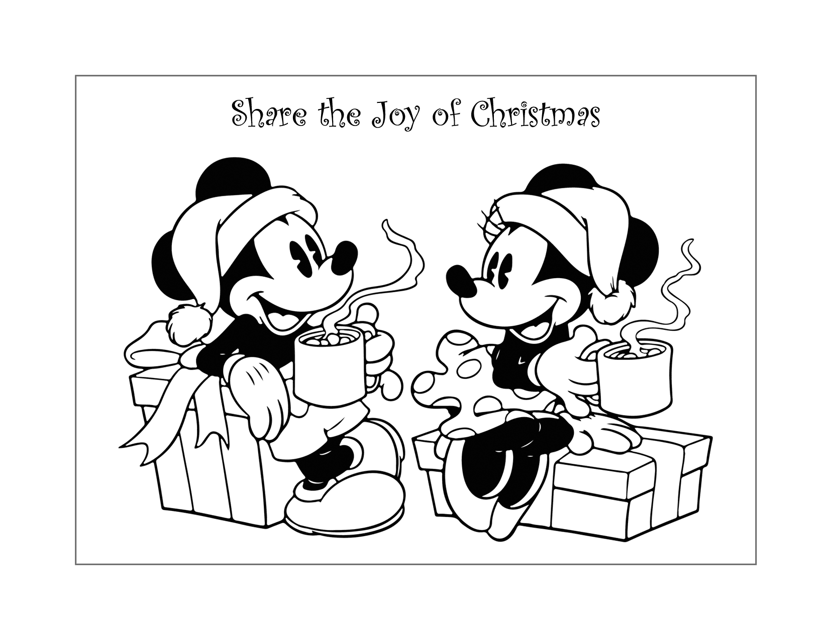 Mickey Mouse Share The Joy Of Christmas Coloring Page