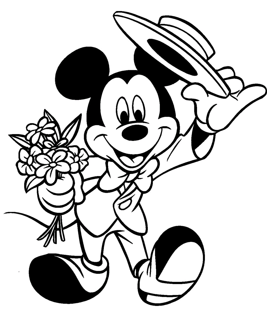 Mickey Visiting Minnie Coloring Pages]