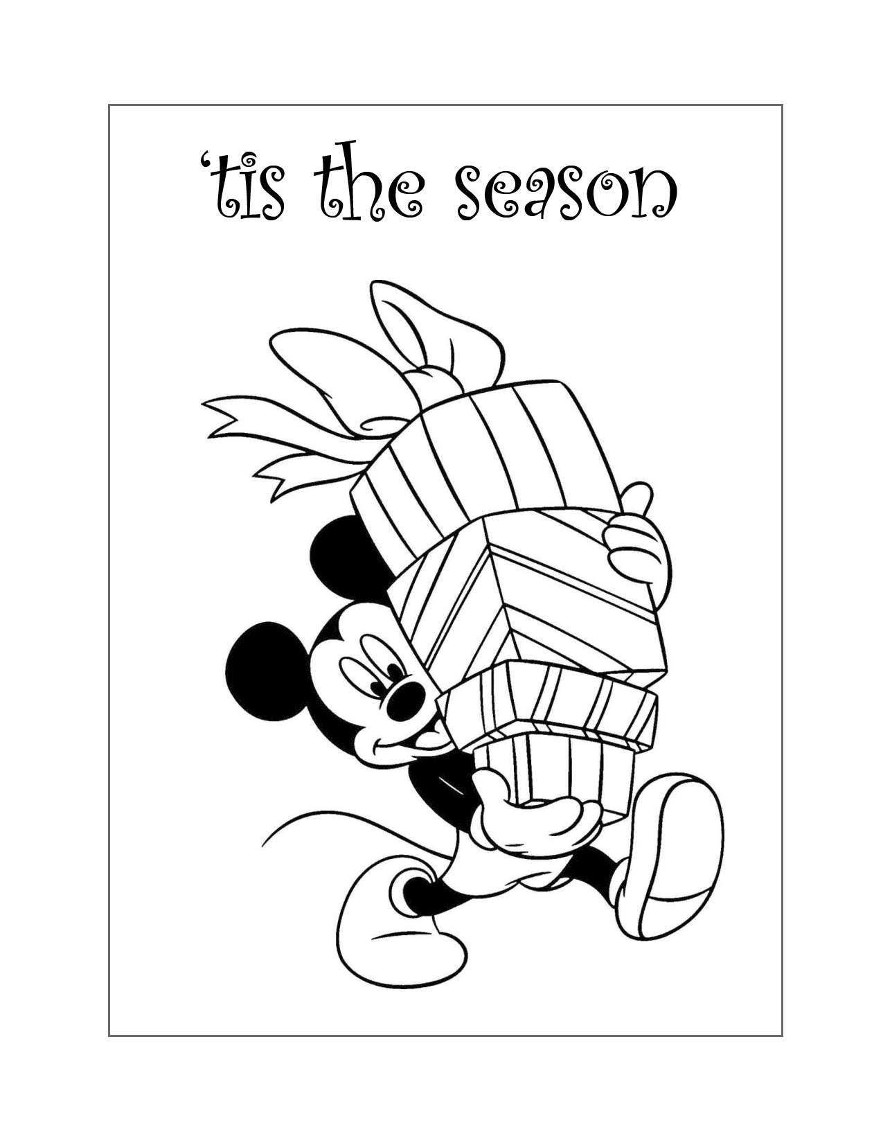 Mickeys Got Gifts Coloring Page