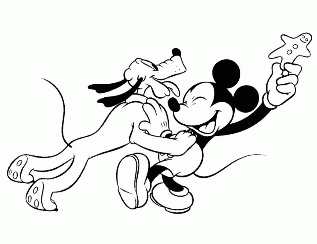 Mickeys Treat For Pluto Coloring Page