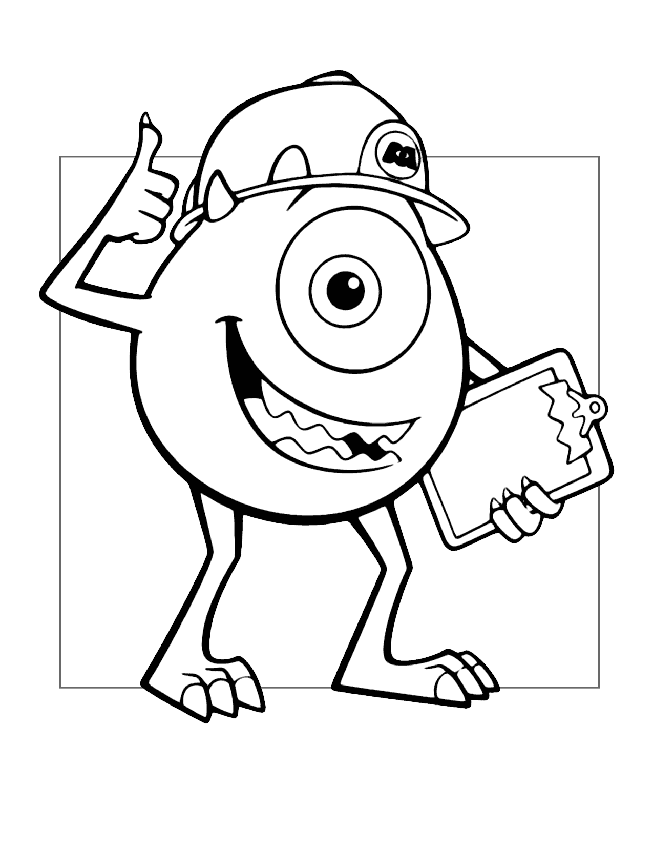 Mike And His Clipboard Monsters Inc Coloring Page