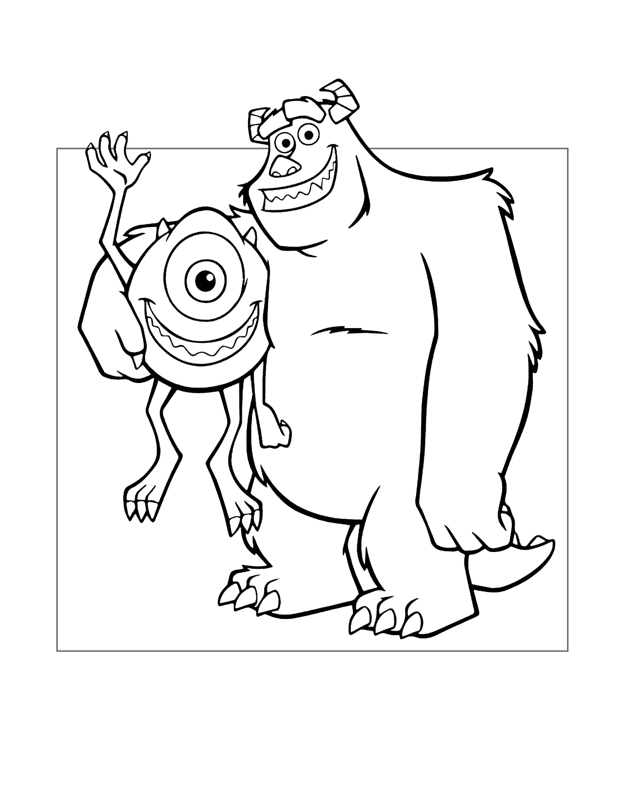 Mike And Sully Monsters Inc Coloring Page