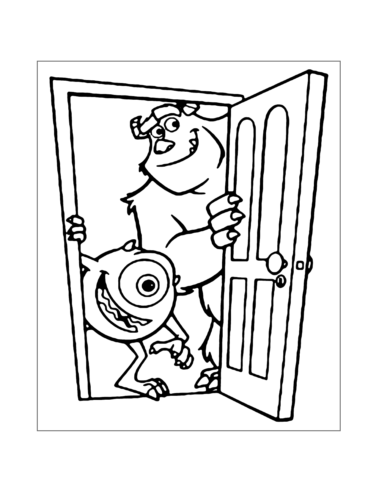 Mike And Sullys Door Coloring Page
