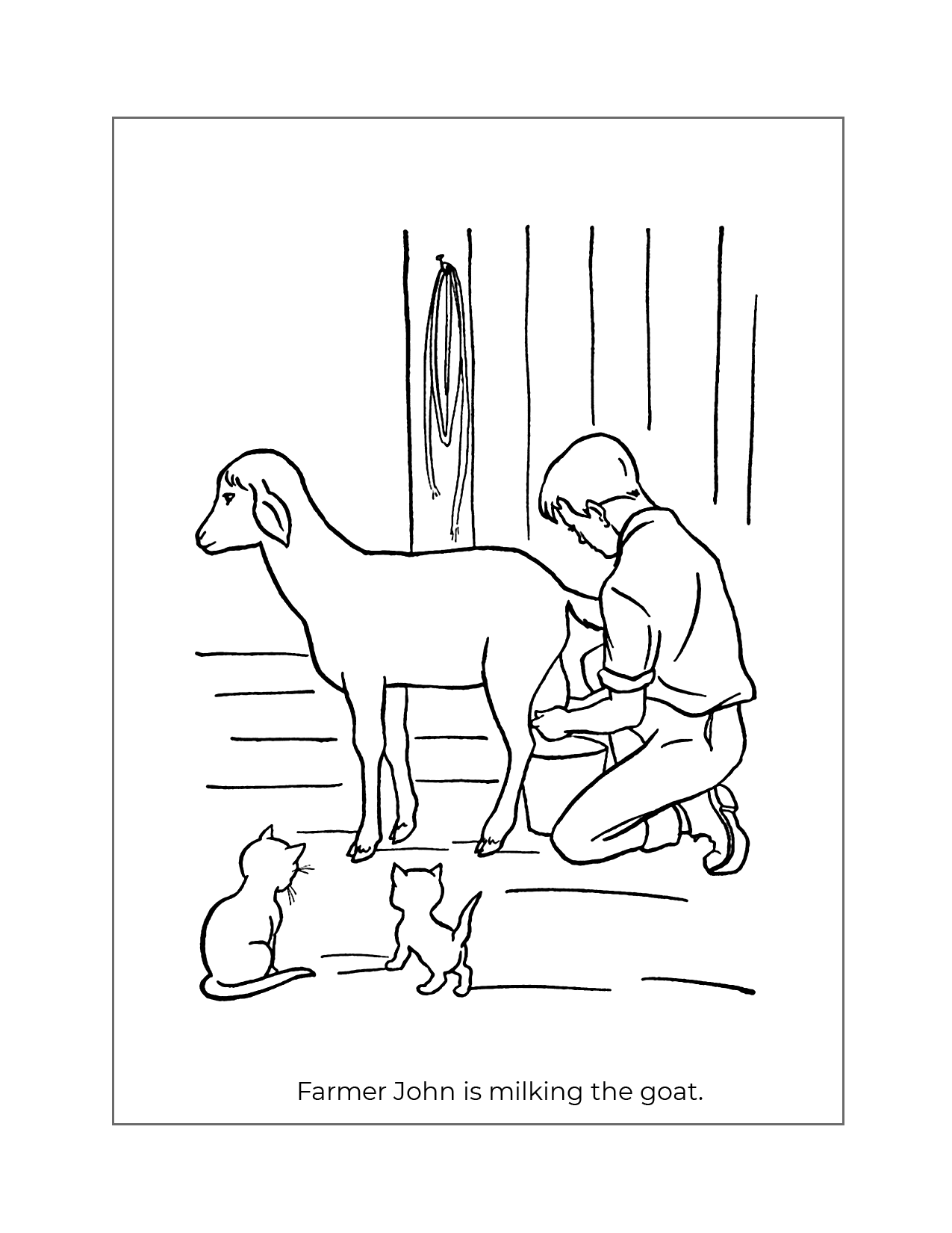 Milking The Goat Coloring Page