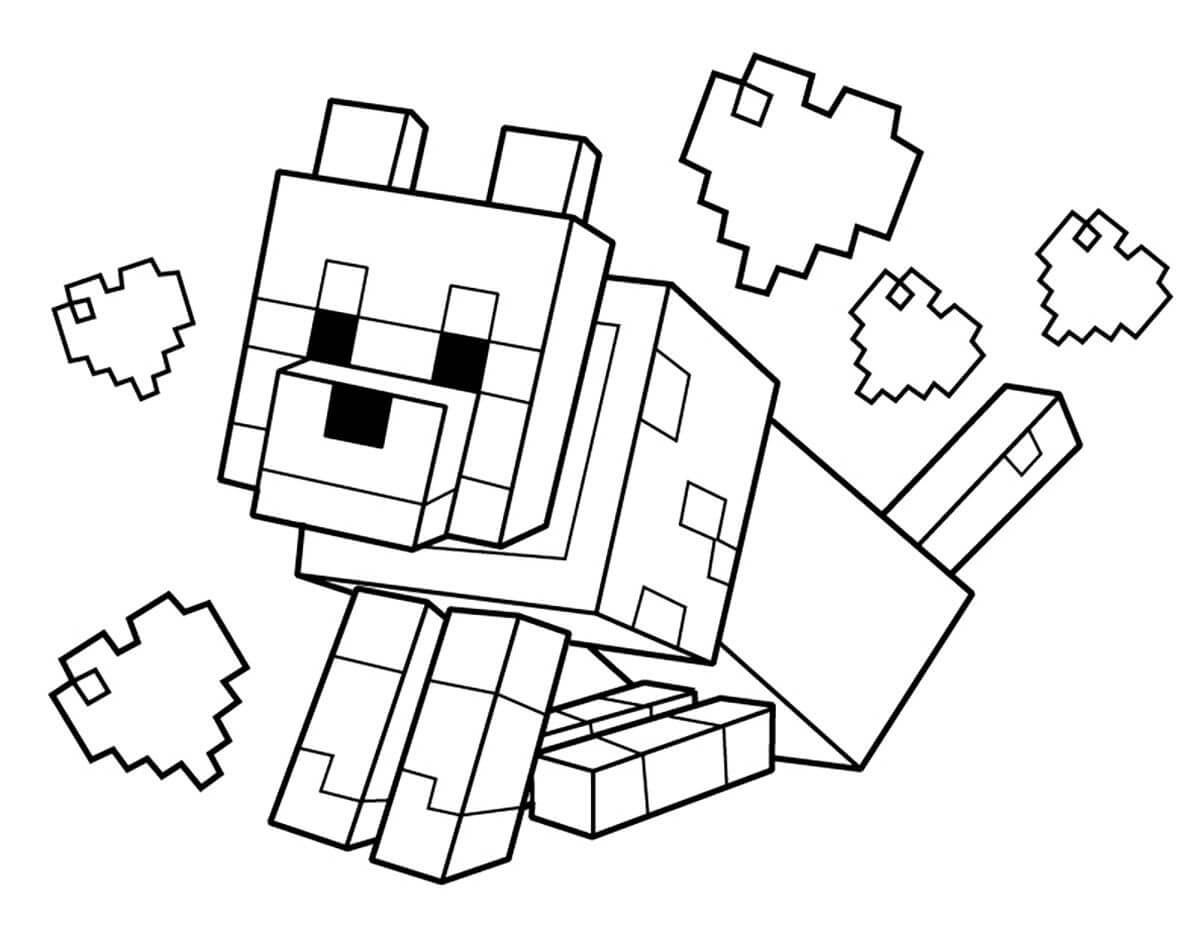 Minecraft Dog Coloring Pages