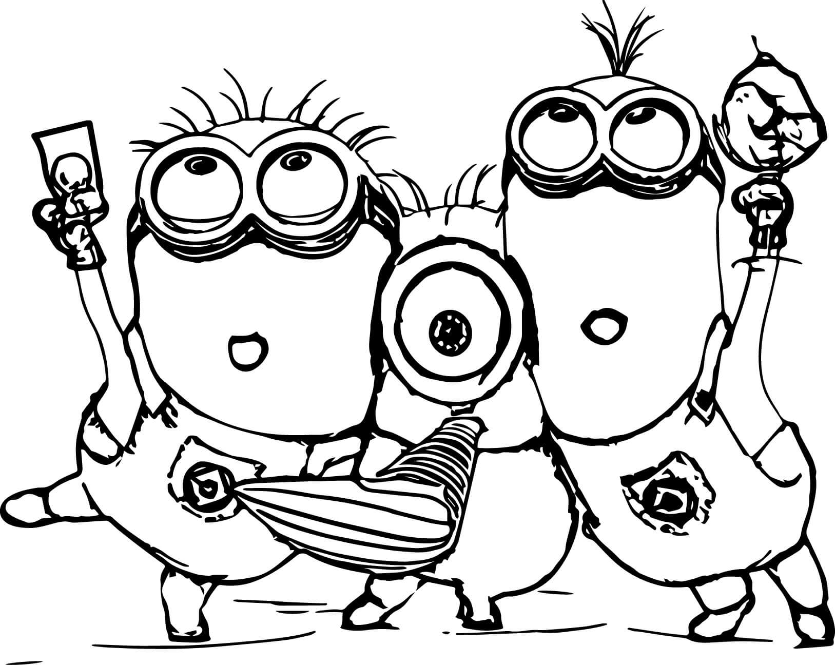 Minion Party Coloring Pages