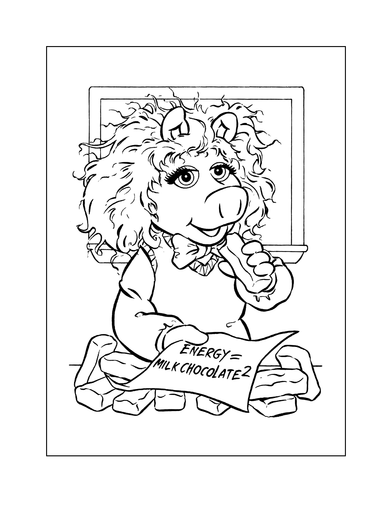 Miss Piggy Chocolate Coloring Page
