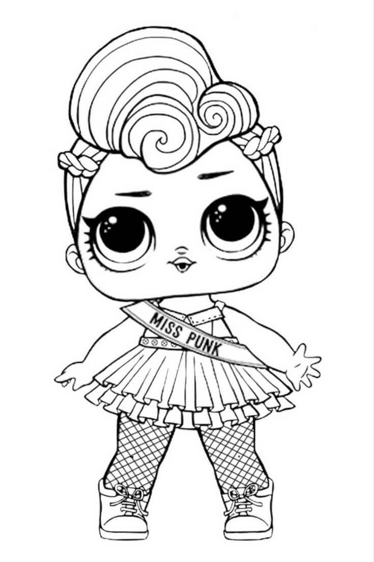 Miss Punk LOL Dolls Coloring Page