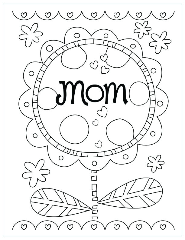 Mom Flower Mothers Day Coloring Pages