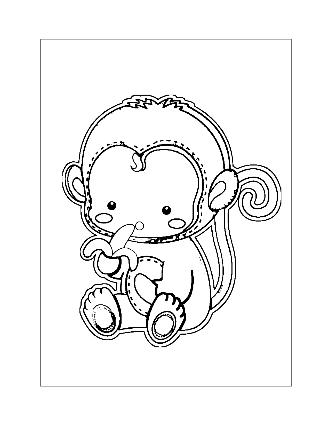 Monkey Doll Coloring Page