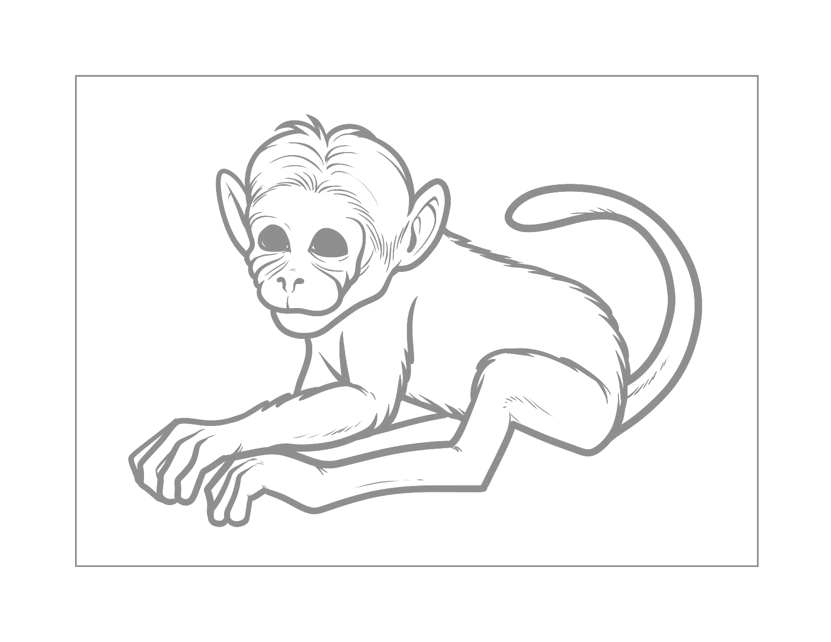 Monkey Traceable Coloring Page