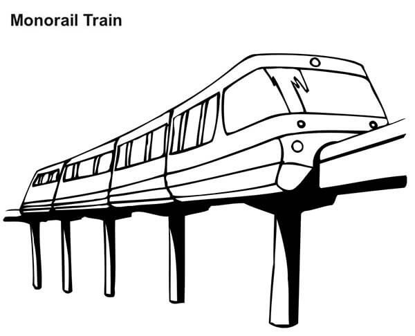 Monrail Train Coloring Page