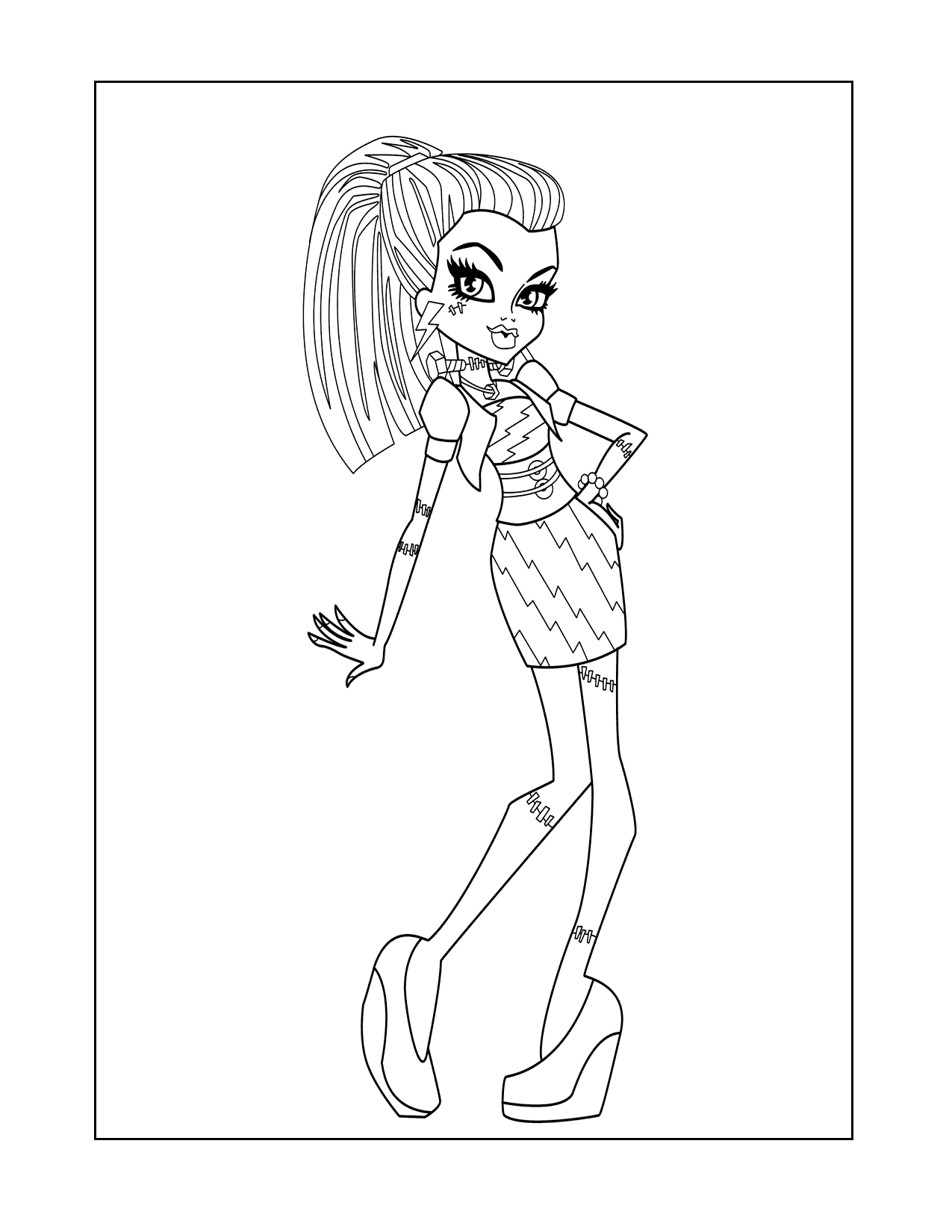 Monster High Frankie Coloring Page