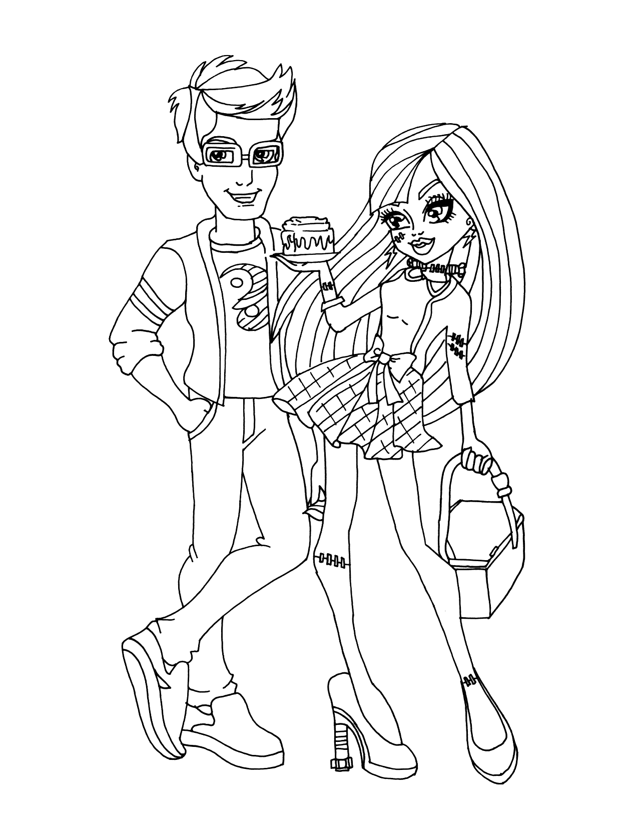Monster High Jackson And Frankie Coloring Page