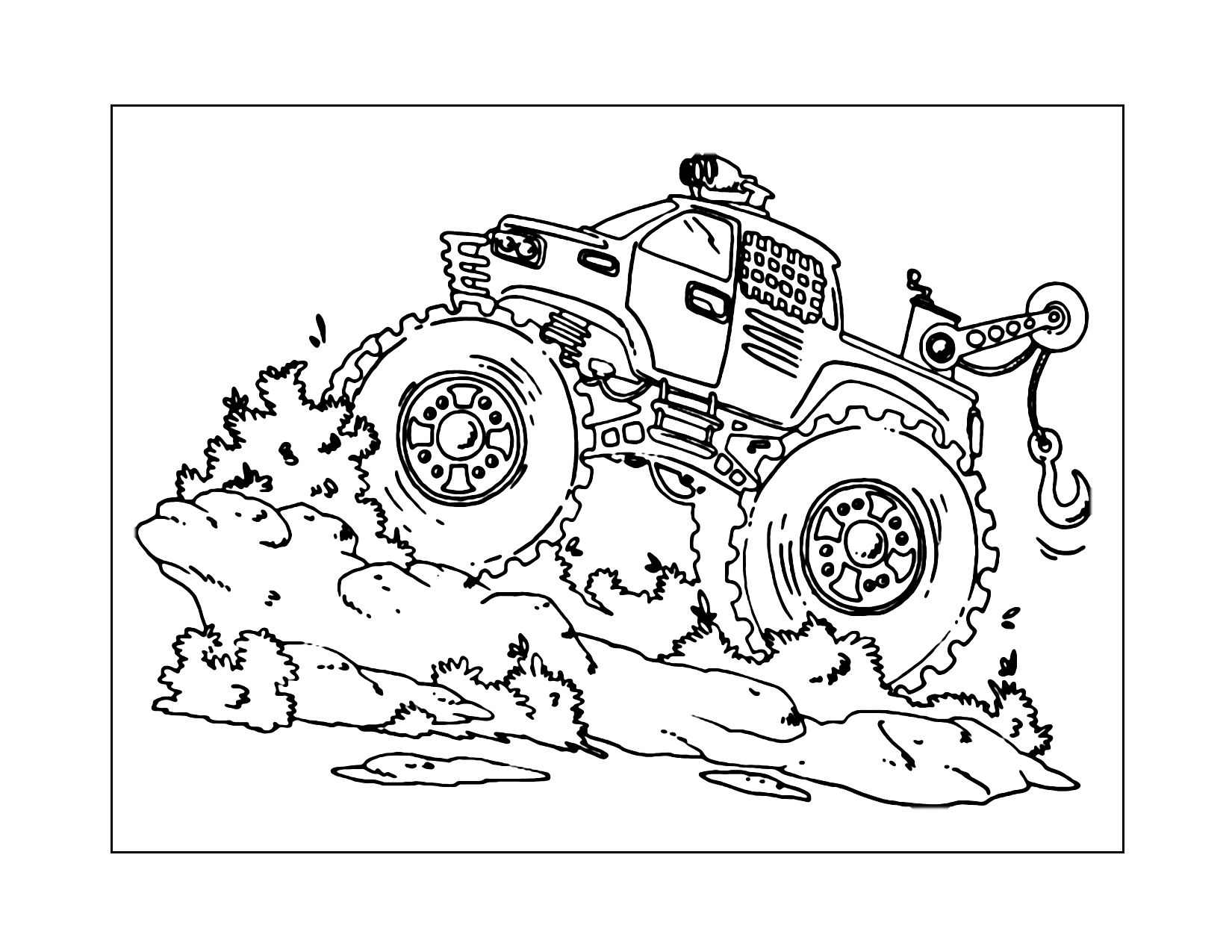 Monster Tow Truck Coloring Page