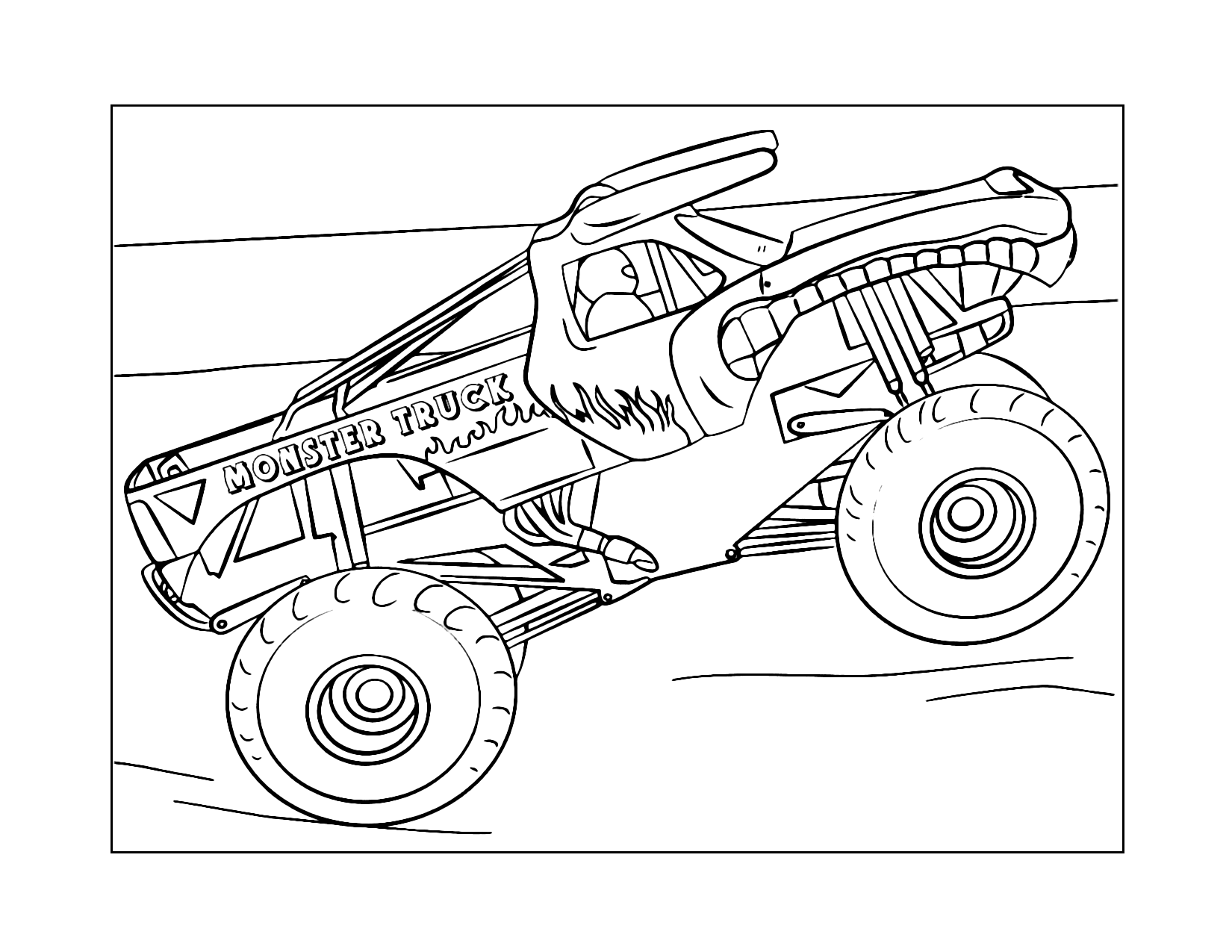 Monster Truck With Teeth Coloring Page