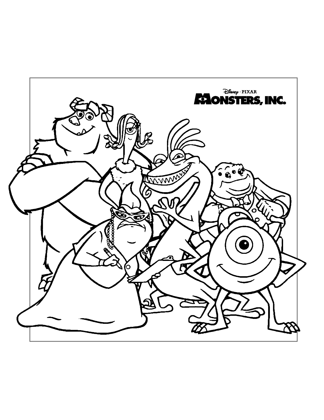 Monsters Inc Character Coloring Page