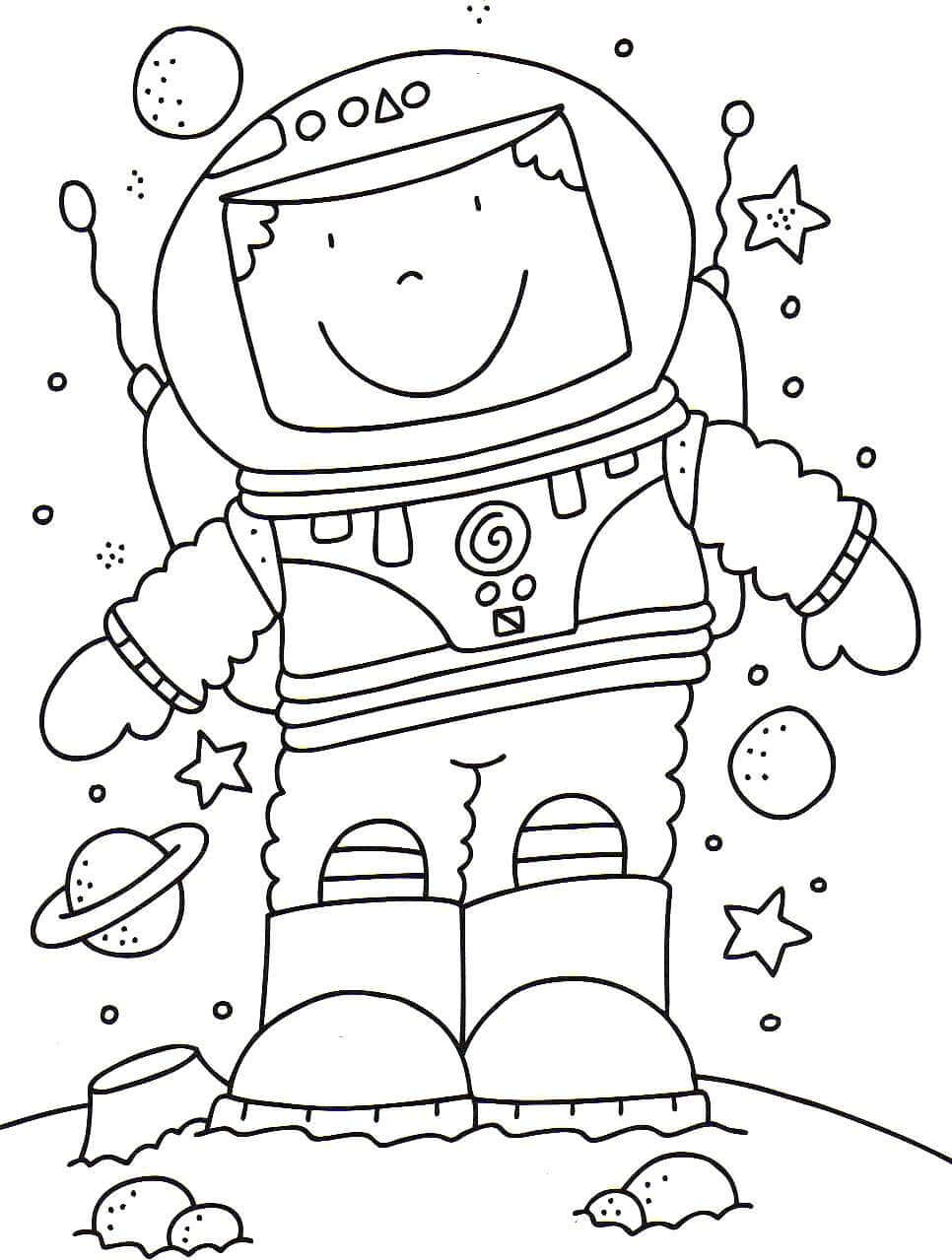 Moon Landing Coloring Page