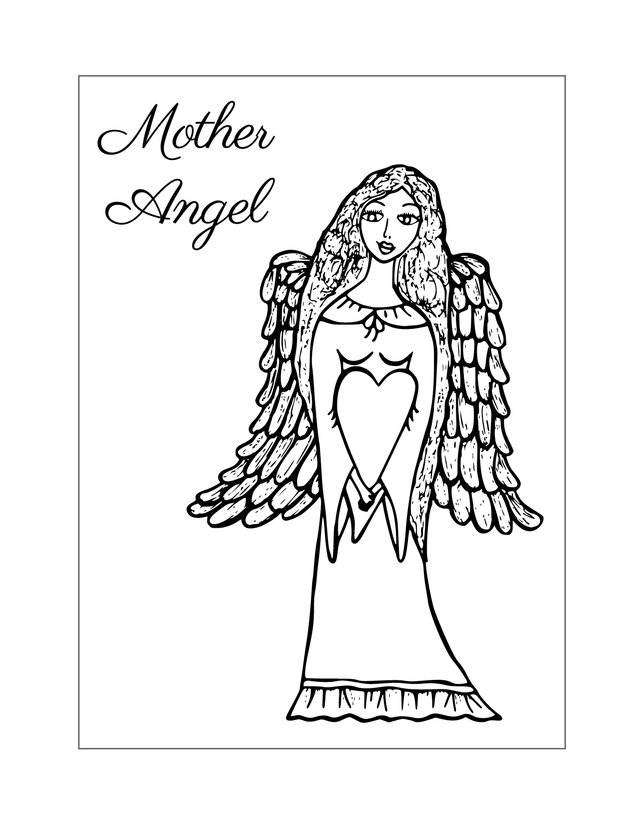 Mother Angel Coloring Page