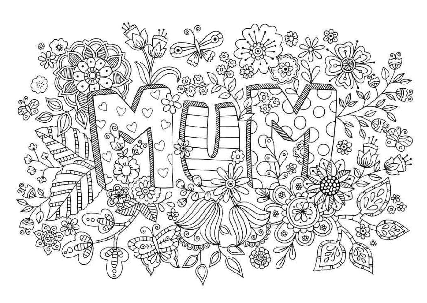 Mothers Day Mum Coloring Pages