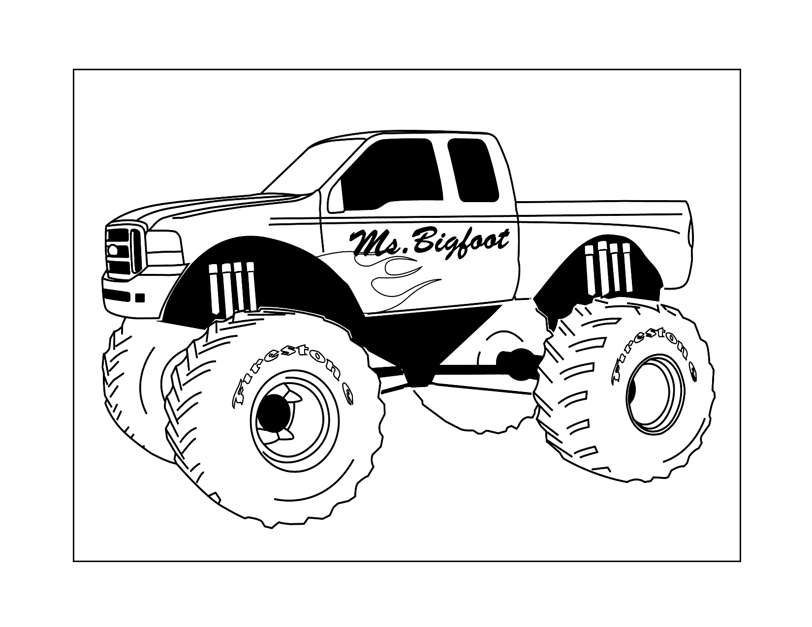 Ms Bigfoot Monster Truck Coloring Page