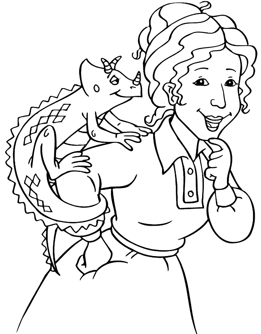 Ms Frizzle And Liz Magic School Bus Coloring Page