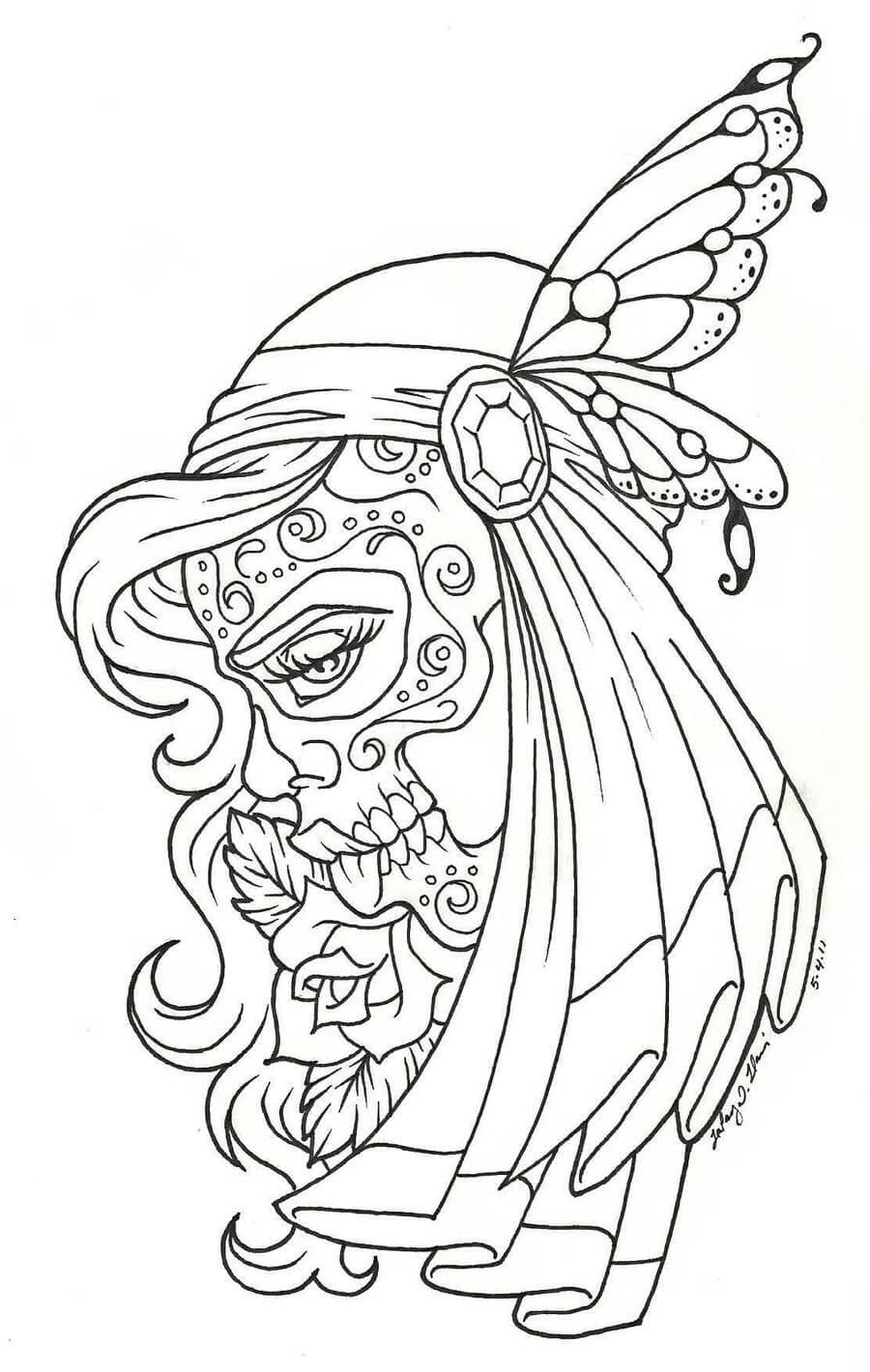 Muertes Girl Coloring Pages