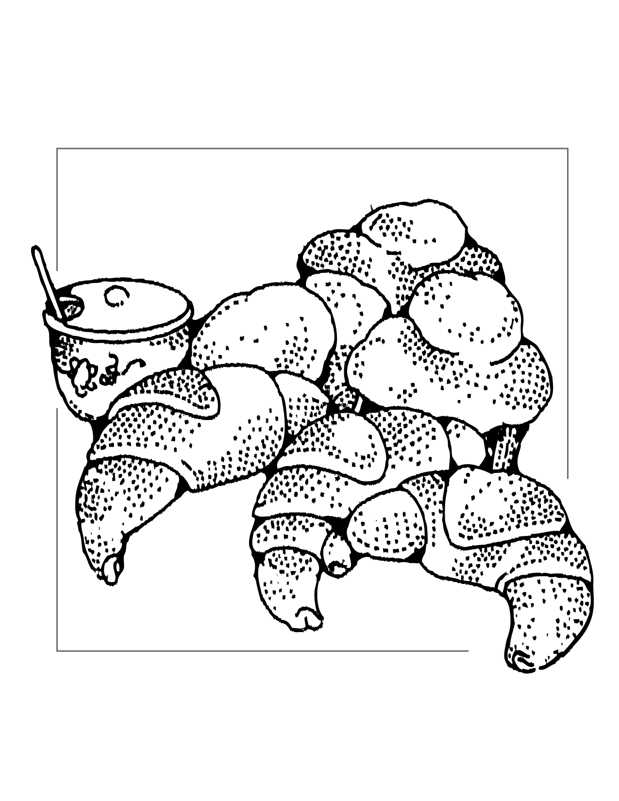 Muffins And Croissants Coloring Page