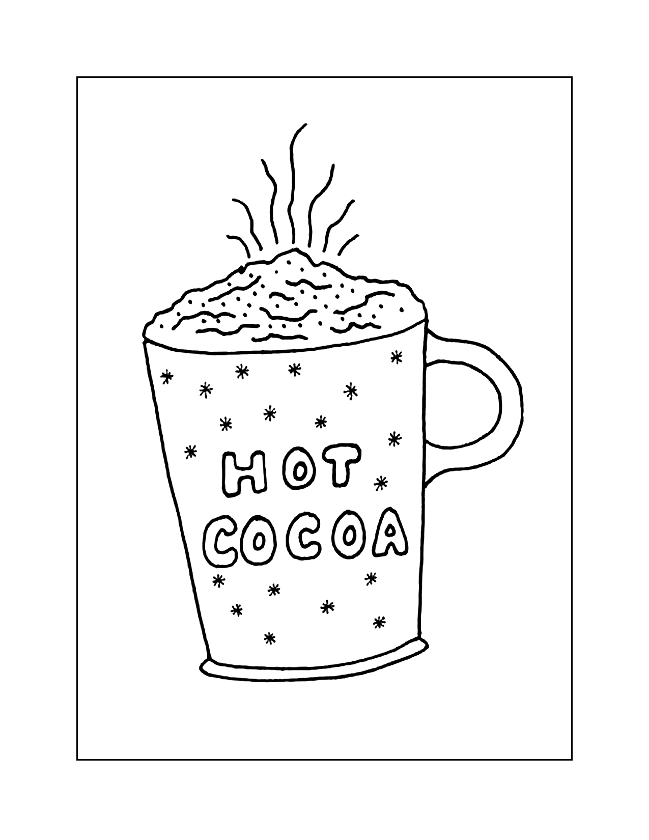 Mug Of Hot Cocoa Coloring Page