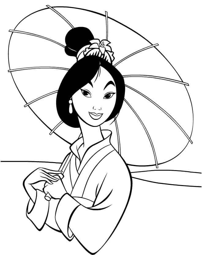 Mulan Disney Princess Coloring Pages