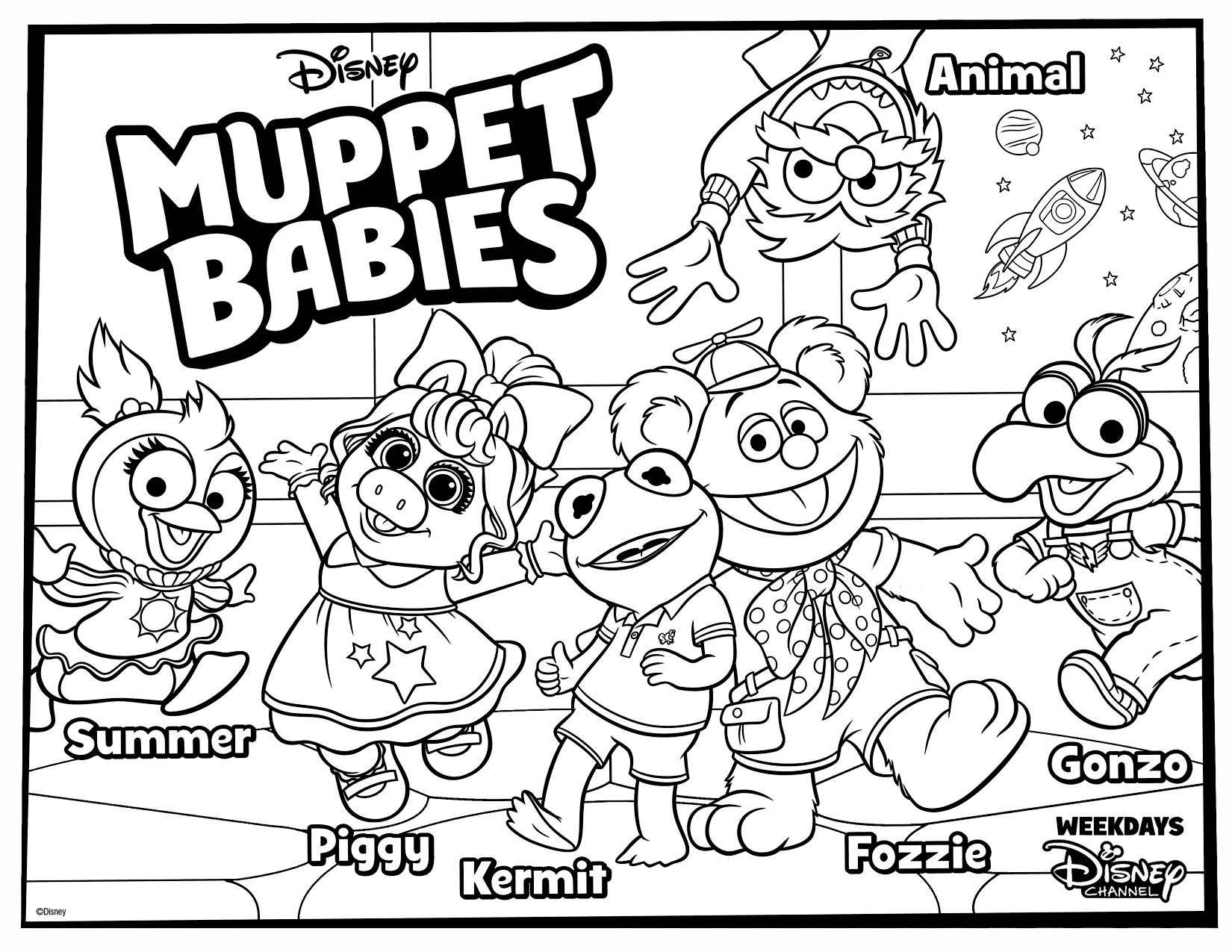 Muppet Babies Character Poster Coloring Page